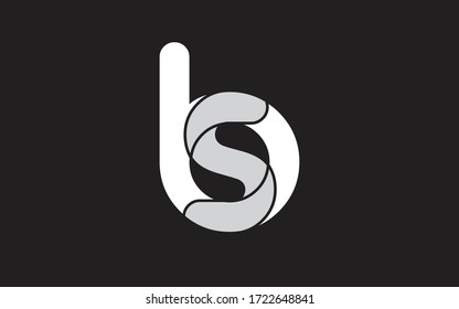 bs or sb Letter Initial Logo Design, Vector Template