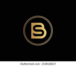 BS SB Logo Design, Creative Professional Trendy Letter BS SB Logo Design in Black and Gold Color , Initial Based Alphabet Icon Logo
