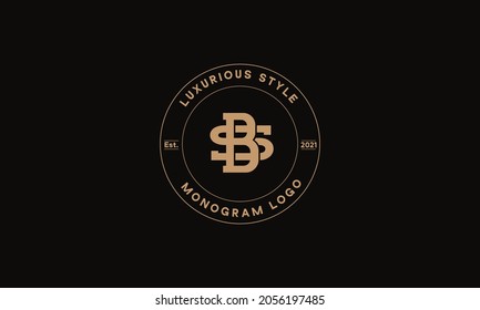 BS OR SB monogram abstract emblem vector logo template