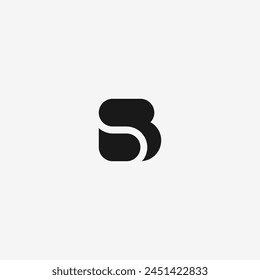 BS or SB monogram logo in black and white contemporary style