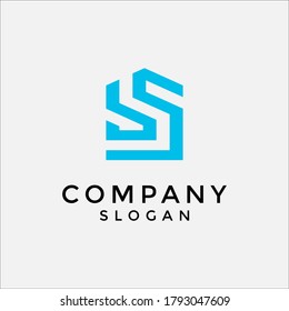 BS or SB real estate lettermark logo. editable and easy to custom