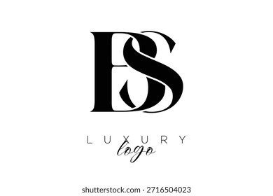 BS Serif Letter Monogram Typography Logo for Elegant Premium Branding Identity