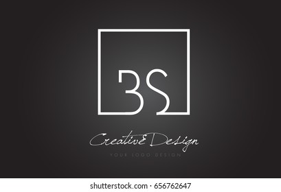 BS Square Emoldurado Letter Design Vector com cores preto e branco.