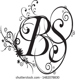 BS text logo. This clipart is very useful for graphics designer, tattoo artist & Offset printers. 