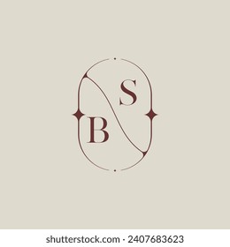 BS wedding classic in elegant monogram with high quality professional design that will print well