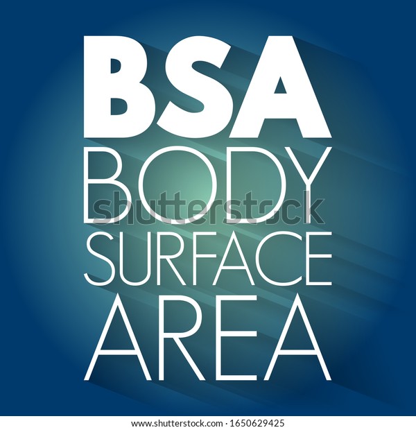 Bsa Body Surface Area Acronym Medical Stock Vector Royalty Free 1650629425