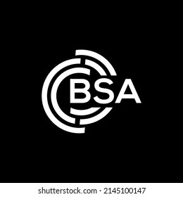 Bsa Letter Logo Design On Black Stock Vector (Royalty Free) 2145100147 ...