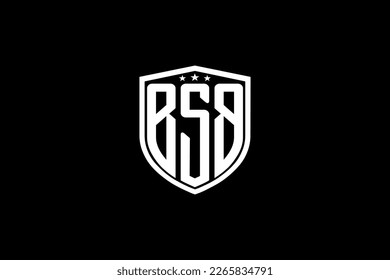 BSB letter logo. Letter design with black background. This is gold letter logo. Use stylist fashion logo. Decorative design.