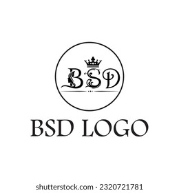 BSD letter logo design. Creative bsd logo design.