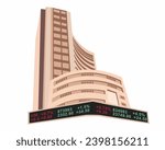 Bse Building Bombay stock exchange BSE stock market trading Indian businesses vector illustration