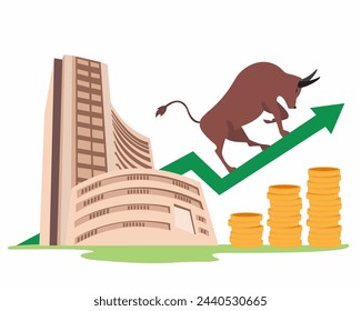 BSE building bombay stock exchange BSE stock market financial asset value and price rising up