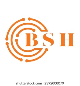 BSH letter design. BSH letter technology logo design on white background. BSH Monogram logo design for entrepreneur and business