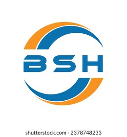 BSH letter logo design on a white background or Monogram logo design for entrepreneur and business.