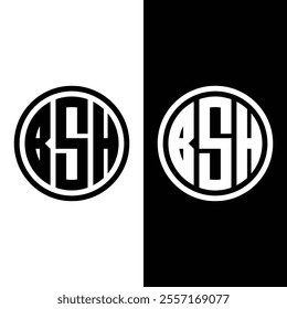 BSH Letter Monogram Logo Design Vector Stock Vector.