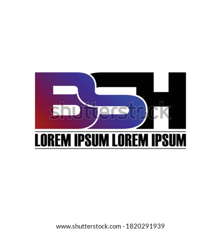 BSH letter monogram logo design vector