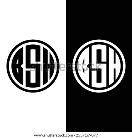 BSH Letter Monogram Logo Design Vector Stock Vector.