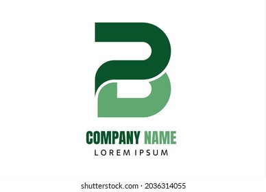 Logotipo de Monograma en forma de B con 2 colores para uso comercial