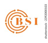 BSI letter design. BSI letter technology logo design on white background. BSI Monogram logo design for entrepreneur and business