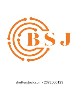 BSJ letter design. BSJ letter technology logo design on white background. BSJ Monogram logo design for entrepreneur and business