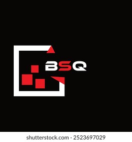 Logotipo minimalista creativo de la letra de BSQ. Diseño de logotipo de letra de alfabeto de iniciales de Vector único BSQ
