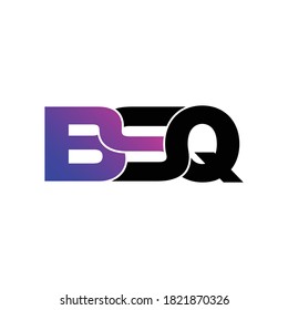 BSQ letter monogram logo design vector
