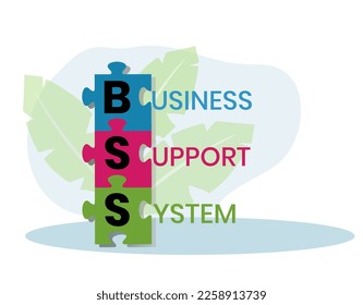 BSS - Business Support System acronym. business concept background. vector illustration concept with keywords and icons. lettering illustration with icons for web banner, flyer, landing page