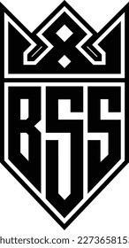 Letras BSS con diseño de corona logomarca