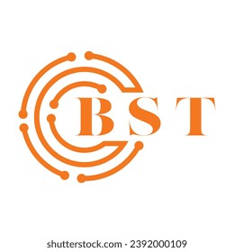 BST-Buchstabendesign. Logo-Design für BST-Buchstaben auf weißem Hintergrund. Logo-Design von BST Monogram für Unternehmer und Unternehmen