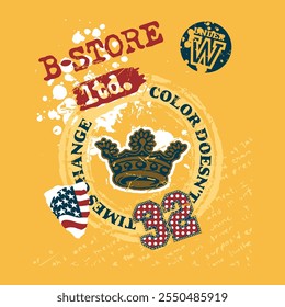 b-store vector illustration. graphics design for print t-shirt, banner, posters