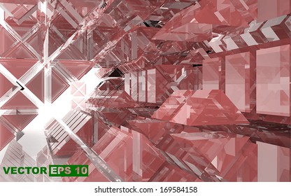 bstract architectural background of colored glass prisms. Edit and insert your text. 