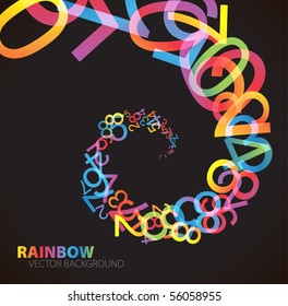 bstract background with colorful rainbow numbers