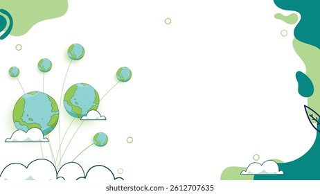 A bstract background frame for world Earth day that is green, eco friendly, healthy