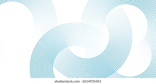 bstract blue circle lines on white background. Geometric stripe line art design. Modern gradient lines pattern. Futuristic technology concept vector eps10