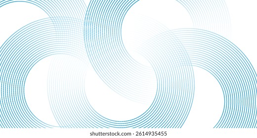 bstract blue circle lines on white background. Geometric stripe line art design. Modern gradient lines pattern. Futuristic technology concept vector eps10