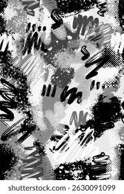 bstract Brush Paint Splatter Vectors seamless pattern