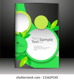 bstract cover design template with mint leaf