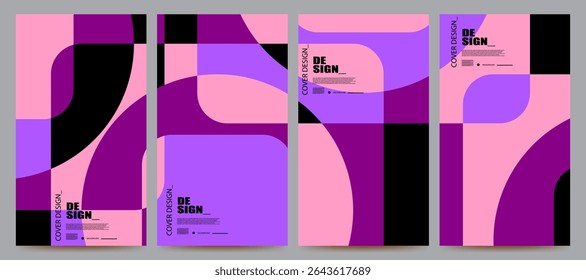 Conjunto de fondo colorido geométrico abstracto
