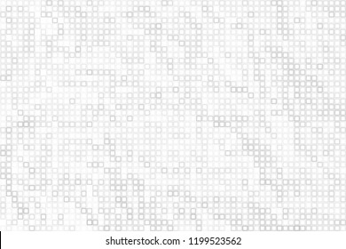 bstract grey white background with mesh of squares. Mosaic style. Digital. Cell. Grey white texture. Empty space for your headline.

