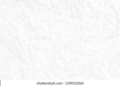 bstract grey white background with mesh of squares. Mosaic style. Digital. Cell. Grey white texture. Empty space for your headline.
