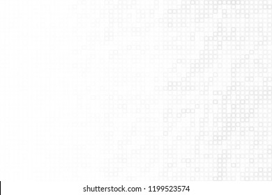 bstract grey white background with mesh of squares. Mosaic style. Digital. Cell. Grey white texture. Empty space for your headline.
