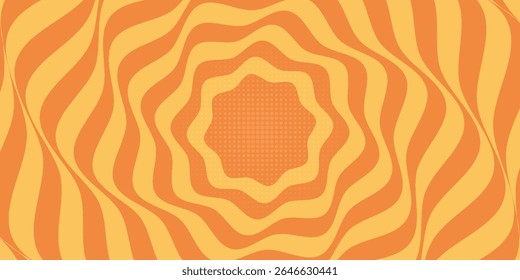 bstract hypnotic pattern orange striped lines. vector eps 10
