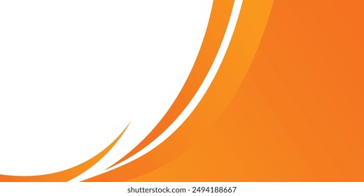 bstract orange banner background. Graphic design banner pattern background template with dynamic curve shapes
