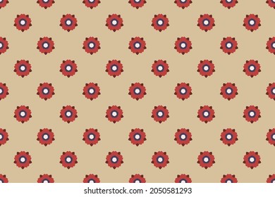 bstract organic geometric floral motif pattern. Allover flower textile design. Seamless common classy motif. Modern color fabric design. Continuous minimalistic geometrical ornament graphic style