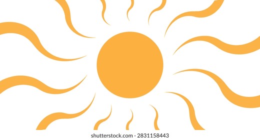 bstract shining sunbeams vector design, yellow-orange retro starburst pattern