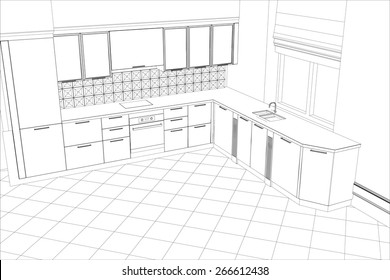 15,421 3d kitchen drawing Images, Stock Photos & Vectors | Shutterstock