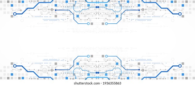 bstract technology concept. Circuit board, high computer color background. Vector illustration with space for content, web - template, business tech presentation.