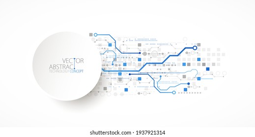 bstract technology concept. Circuit board, high computer color background. Vector illustration with space for content, web - template, business tech presentation.
