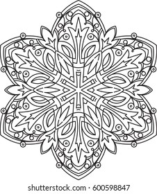bstract vector round lace design - mandala, decorative element