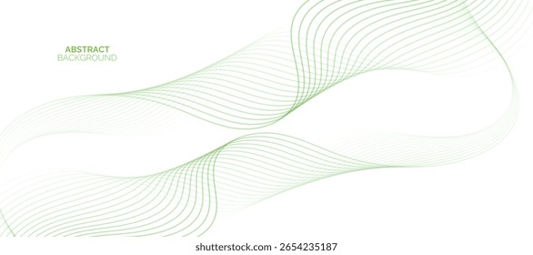 bstract waveform Flowing green Line background. Dynamic wave pattern. Futuristic technology concept. Suit for banner, poster, cover, brochure, flyer, website