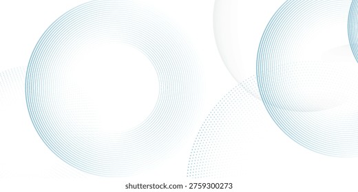bstract white background with blue circle rings. Digital future technology concept. vector illustration.